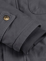 Men'S Thickened Warm Mid-Length Heavyweight Jacket with Detachable Hood - Multiple Zippered Pockets, Casual Outdoor Workwear, Polyester Lined, Button-Up Front, Regular Fit for Cold Weather, Winter Outerwear | Functional Desig