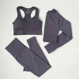 High Waist Elastic Seamless Yoga Wear Women Fitness Clothes Gym Clothing Workout Set Long Sleeve Crop Top Leggings Sports Suit - Mein Shop