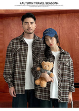 Equal Family Plaid Shirts Autumn Father Mother and Daughter Son Same Long Sleeve Tops Korean Vintage Parent-child Jacket Coat - Mein Shop