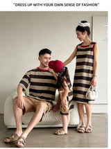 Family Matching Couple Look Clothing Fashion Mom Daughter Sleeveless Dress Dad Son T Shirts Shorts Korean Sister Brother Outfits Mein Shop