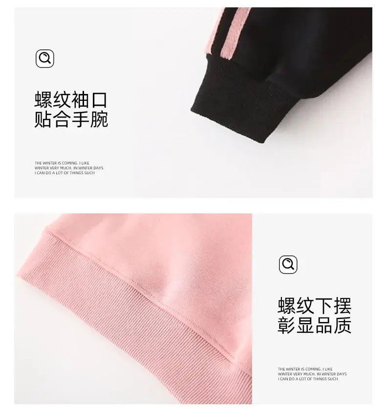 Parents and Children Warm Sweatshirts for The Whole Family Clothes Winter Father Mother and Son Daughter Thick Long Sleeve Tops - Mein Shop