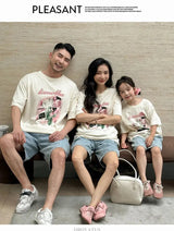 Family Matching Outfit Clothes Set For Summer Vacation Outerwear Beach Tshirt Shorts Clothing Suit Couple Kids Same Costume Wear - Mein Shop