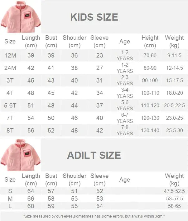 Family Thick Mother Children Suit Warm Winter Korean Fashion Women Daughter Son Matching Coat Baby Clothes Zipper Sets Jacket - Mein Shop