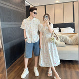 Fashion Family Matching Couple Clothes Mother and Daughter White Dress Dad and Son Baby Clothing Korean Boys Two Piece Outfits - Mein Shop