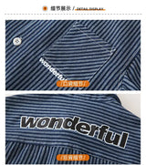 Family Cotton Denim Shirts Parent-child Fashion Clothes Mother and Daughter Jacket Korean Father and Son Same Stripe Coat Tops - Mein Shop