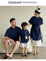 Family Matching Clothes Boy Girl Outfit Set Father and Son Shirt Shorts Suit Mother and Daughter Dress Same Girl Blouse Dress - Mein Shop
