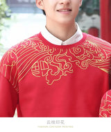 New Years Family Matching Red Clothing Winter Parent-child Clothes Mom and Daughter Girl Dress Dad and Son Boy Baby Sweatshirts - Mein Shop