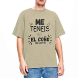 Men You Have Me Up To The Balls T Shirts Spanish Phrases Jokes Pure Cotton Tops Funny Short Sleeve O Neck Tees Big Size T-Shirt