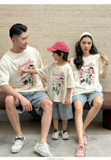 Family Matching Outfit Clothes Set For Summer Vacation Outerwear Beach Tshirt Shorts Clothing Suit Couple Kids Same Costume Wear