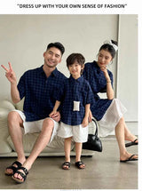 Family Matching Clothes Boy Girl Outfit Set Father and Son Shirt Shorts Suit Mother and Daughter Dress Same Girl Blouse Dress