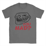 Men's T-Shirt You Mad Troll Face Memes Novelty Cotton Tee Shirt Short Sleeve Funny Humor T Shirt Crew Neck Tops Birthday Gift