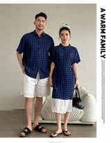 Family Matching Clothes Boy Girl Outfit Set Father and Son Shirt Shorts Suit Mother and Daughter Dress Same Girl Blouse Dress