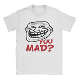 Men's T-Shirt You Mad Troll Face Memes Novelty Cotton Tee Shirt Short Sleeve Funny Humor T Shirt Crew Neck Tops Birthday Gift