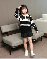 Sweater for The Whole Family Polo Knit Tops Fashion Mom and Daughter Child Girl Matching Jumper Dad and Son Baby Boy Knitwear