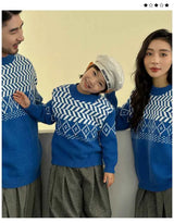 Knit Sweaters for The Whole Family Knitwear Winter Father Mother and Daughter Son Children Boy Girl Knitted Long Sleeve Pullover