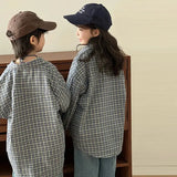 New Elegant Family Look Clothing Mother and Daughter Father Son Plaid Shirt Long Sleeve Blouse Fashion Family Matching Outfit - Mein Shop