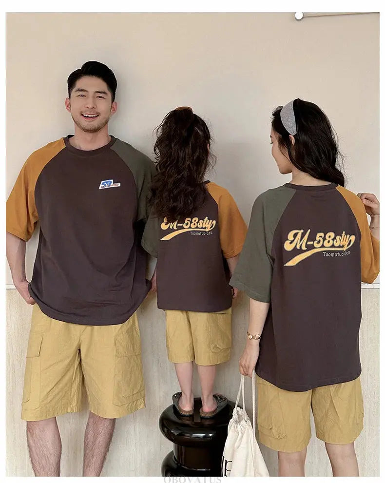 Summer Vacation Wear Father Mother Kids Family Clothing Sets Tshirt Shorts 2PCS Family Look Outfits Couple Child Costume Suit - Mein Shop