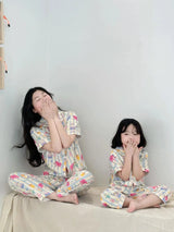 Family Pijama Set Mother and Daughter Matching Sleepwear Suit Mom and Baby Girl Same Home Clothes Mommy and Me Nightgown Outfits - Mein Shop