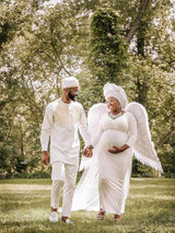 Schwangerenkleider Fotoshooting mit langen Ärmeln und V-Ausschnitt, elegante Mesh-Robe mit Bodenschleppe für Schwangerschaftsfotos und Babypartys