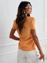 Women's Blouses T-shirt New Fashion Summer Pullover Tops White Short Sleeve Slim Fit V-Neck T-Shirt For Women Casual Clothing