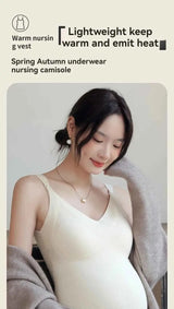 Neue Mode Schwangere Damen Weste Warmes Top für Herbst und Winter, kein BH nötig, Stilltop für werdende Mütter