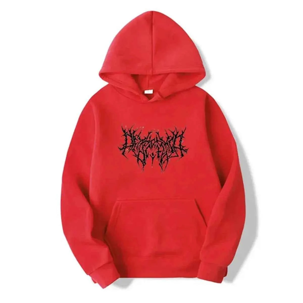 Hoodie Men Graphic Print Hoodies American Retro Personality Streetwear Casual Hooded Sweatshirt Men&