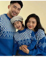 Knit Sweaters for The Whole Family Knitwear Winter Father Mother and Daughter Son Children Boy Girl Knitted Long Sleeve Pullover