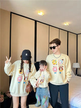 Family Sweatshirts Fashion Father Mother and Children Tops Korean Mom Dad and Daughter Son Matching Clothes Baby Toddler Romper Mein Shop