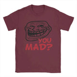 Men's T-Shirt You Mad Troll Face Memes Novelty Cotton Tee Shirt Short Sleeve Funny Humor T Shirt Crew Neck Tops Birthday Gift