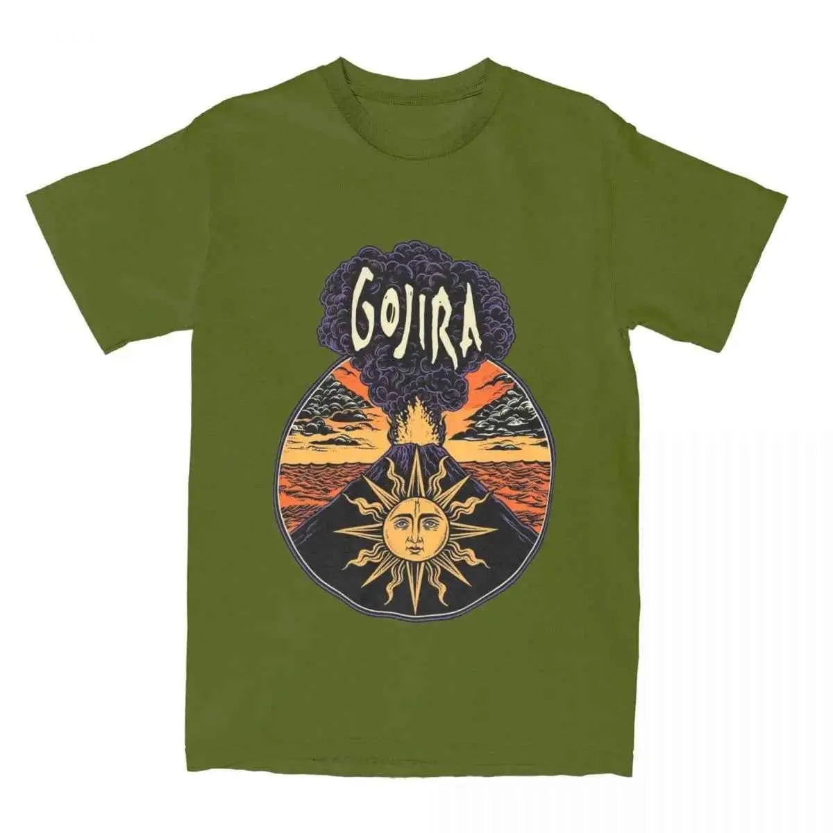 Men T-Shirt Gojiras Music Heavy Metal T-Shirts Hip Hop Humor Beach Tee Shirt Y2K Basic Custom Logo Cotton Tops Gift Idea