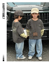 Fashion Family Long Sleeve T-shirt Parent-child Tee Korean Father Mother and Son Daughter Same Clothes Dad Mom and Baby Clothing - Mein Shop