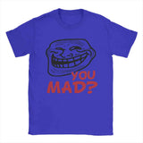 Men's T-Shirt You Mad Troll Face Memes Novelty Cotton Tee Shirt Short Sleeve Funny Humor T Shirt Crew Neck Tops Birthday Gift