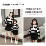 Sweater for The Whole Family Polo Knit Tops Fashion Mom and Daughter Child Girl Matching Jumper Dad and Son Baby Boy Knitwear