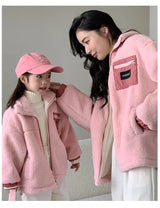 Family Thick Mother Children Suit Warm Winter Korean Fashion Women Daughter Son Matching Coat Baby Clothes Zipper Sets Jacket - Mein Shop