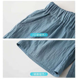 Family Matching Clothes for Brother Sister Mom Daughter Blue Dress Dad Son Clothing Korean Children Two Piece Set Couples Outfit