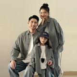 Matching Family Plaid Shirts Dad Mom and Boys Girls Fashion Clothes Korean Father Mother and Daughter Son Same Clothing Jacket Mein Shop