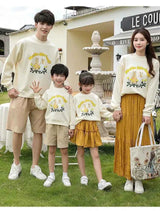 Family Matching Clothes Sets for Couple Mother and Daughter Tops Skirts Two Piece Outfits Father and Son Sweatshirts Shorts Suit