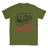 Men's T-Shirt You Mad Troll Face Memes Novelty Cotton Tee Shirt Short Sleeve Funny Humor T Shirt Crew Neck Tops Birthday Gift