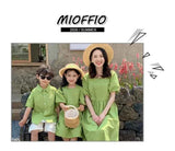 Family Matching Clothes Mom Daughter Dress Dad and Son Sets Korean Women Dresses Mother and Boys Outfits Brother Sister Clothing