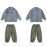 Spring Autumn Korean Parent-Child Clothing Set Matching Outfits for the Family Look Jacket Pants Clothes Set Dad Mum Kids Wear - Mein Shop