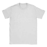 Men's T-Shirt Lifelover White Solid Logo Fun Pure Cotton Tee Shirt Short Sleeve T Shirt Crew Neck Tops 6XL