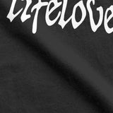 Men's T-Shirt Lifelover White Solid Logo Fun Pure Cotton Tee Shirt Short Sleeve T Shirt Crew Neck Tops 6XL