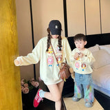 Family Sweatshirts Fashion Father Mother and Children Tops Korean Mom Dad and Daughter Son Matching Clothes Baby Toddler Romper Mein Shop