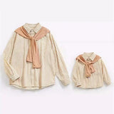 Family Matching Clothes 2024 Korea Spring Dad Mom and Baby Same Shirts for Women Fashion Clothing Children Boy Girl Plaid Blouse - Mein Shop