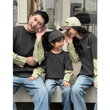 Fashion Family Long Sleeve T-shirt Parent-child Tee Korean Father Mother and Son Daughter Same Clothes Dad Mom and Baby Clothing