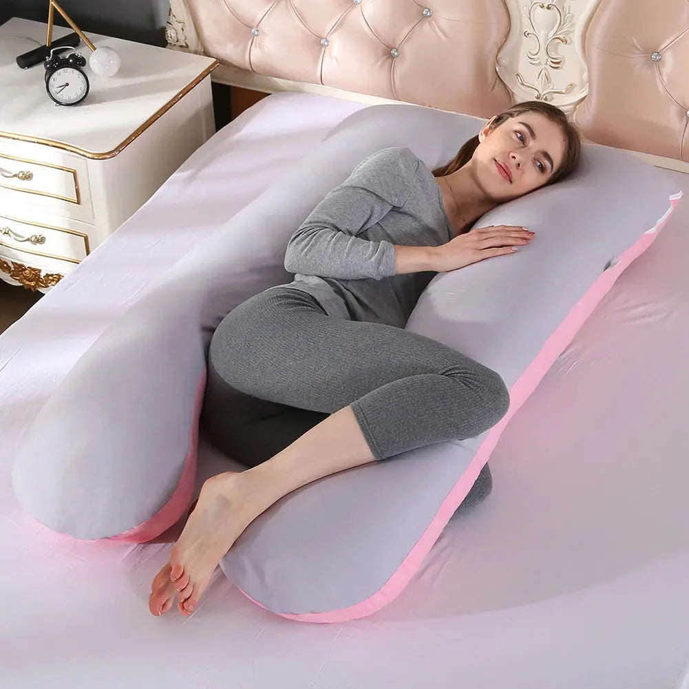 Pregnant Pillow Case Maternity Pillow Case Pure Cotton Cover Multifunction U-shape for Pregnant Women - Mein Shop