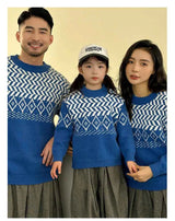 Knit Sweaters for The Whole Family Knitwear Winter Father Mother and Daughter Son Children Boy Girl Knitted Long Sleeve Pullover