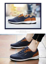 Leather Men Shoes Sneaker Trend Sports Running Breathable Men‘s Sneakers Non-slip Footwear Shoe for Male Walking Autumn