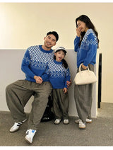 Knit Sweaters for The Whole Family Knitwear Winter Father Mother and Daughter Son Children Boy Girl Knitted Long Sleeve Pullover - Mein Shop