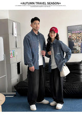 Family Cotton Denim Shirts Parent-child Fashion Clothes Mother and Daughter Jacket Korean Father and Son Same Stripe Coat Tops - Mein Shop